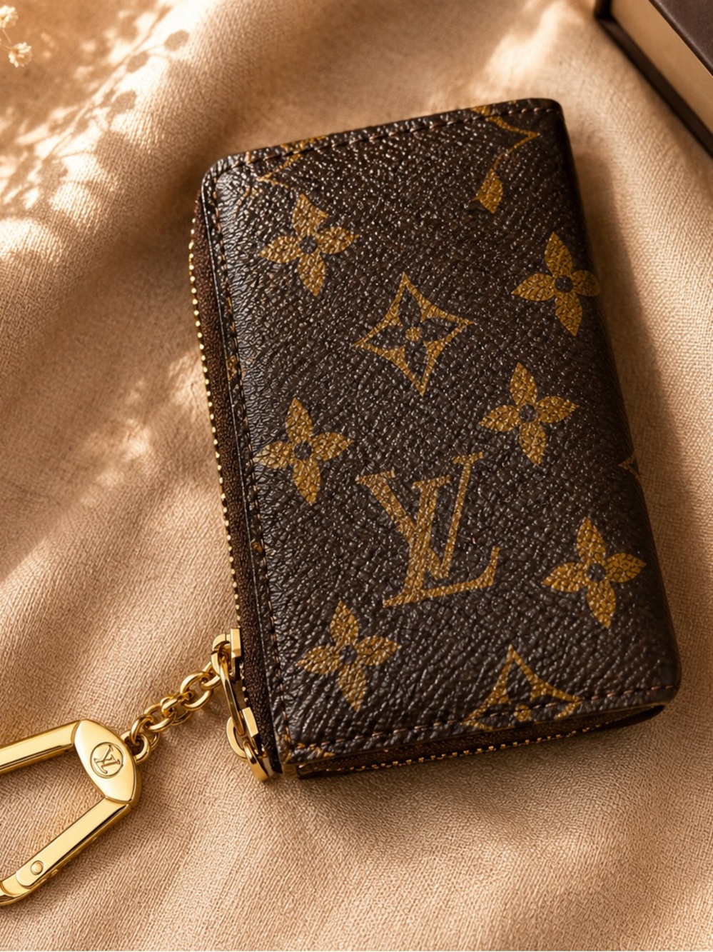 Louis Vuitton Monogram Canvas Key & Card Holder in Brown and Gold